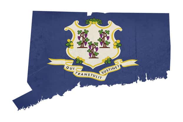 Grunge state of Connecticut flag map