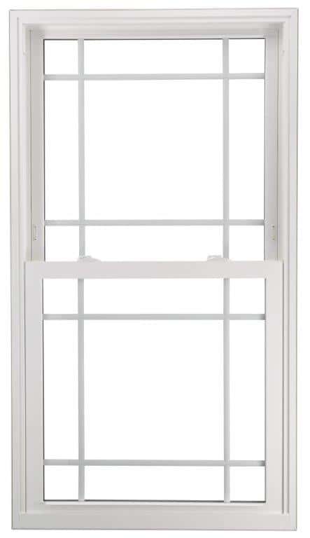 Double-hung vinyl window — interior view, tilts in for cleaning