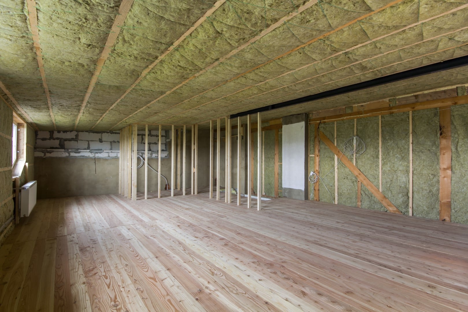 Rigid foam board insulation on basement foundation walls