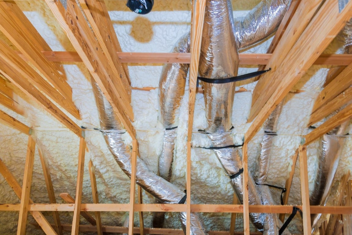 Batt insulation installed between wall studs