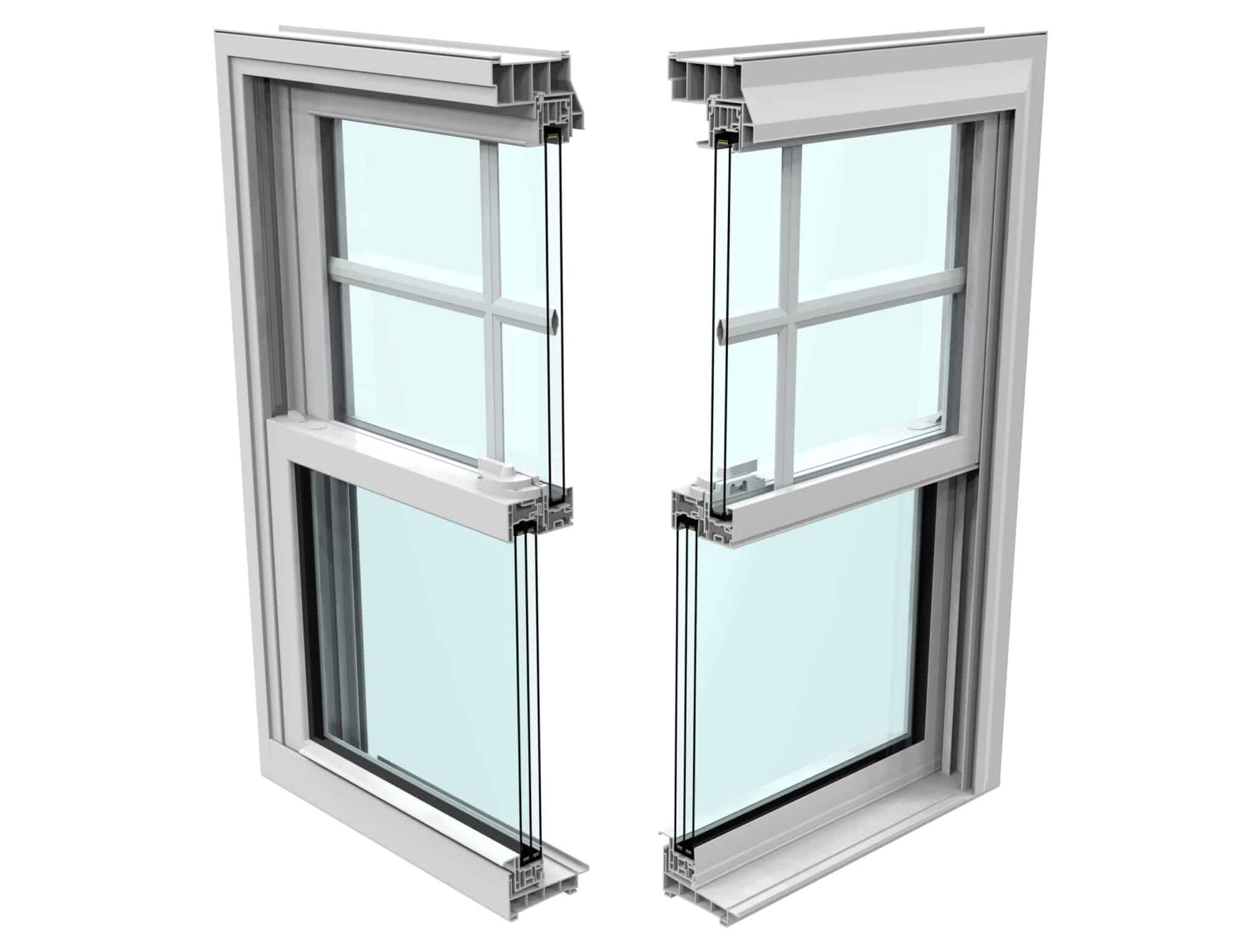 NorthWind III double-hung vinyl window — fusion-welded frame with dual-pane glass